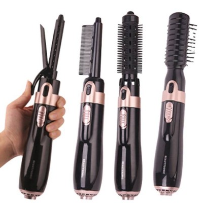 4 in 1 dryer brush electric hot air comb multifunction hair curler straightener curler hair dryer negative ion