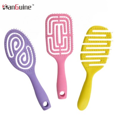 NEW Wholesale Hot Selling Eco-friendly Custom Color Waterproof Massage Plastic Portable ABS Pink Detangling Hair Brush